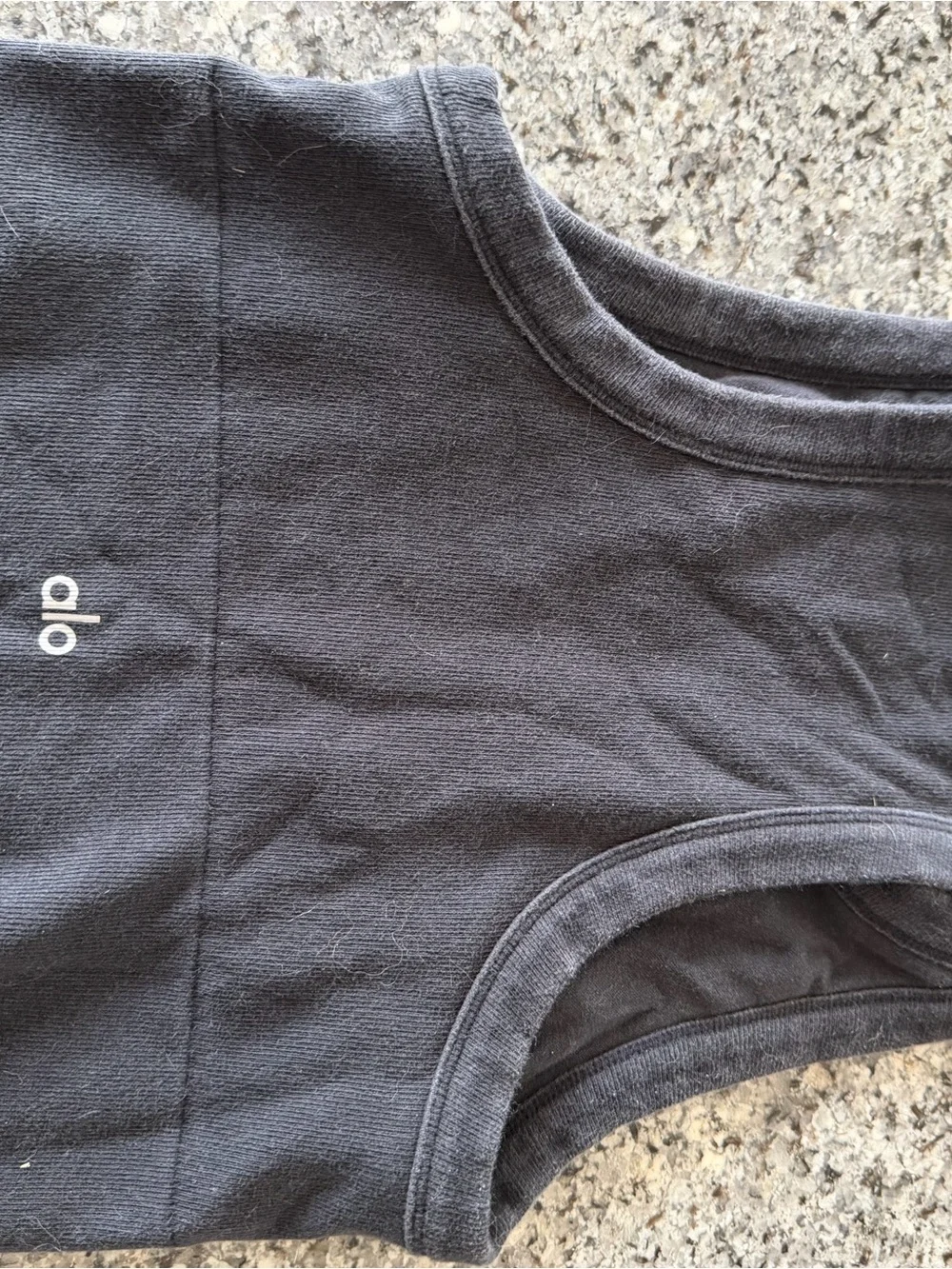 ALO Yoga Washed Black Seamless Delight High Neck Bra - size L